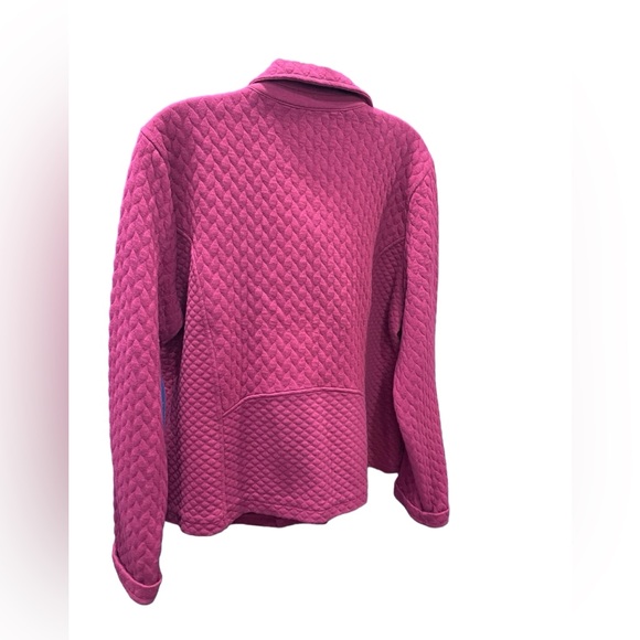 Isaac Mizrahi Wine Quilted‎ Zipper Front Jacket - Picture 2 of 5